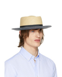 Мужская светло-коричневая соломенная шляпа от Giorgio Armani