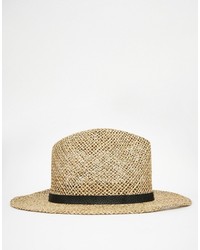 Мужская светло-коричневая соломенная шляпа от Asos
