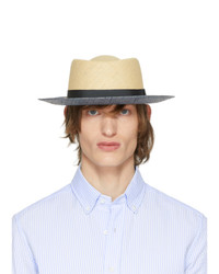 Мужская светло-коричневая соломенная шляпа от Giorgio Armani