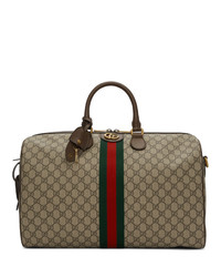 Женская светло-коричневая спортивная сумка из плотной ткани от Gucci