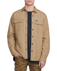 Светло-коричневая стеганая куртка-рубашка