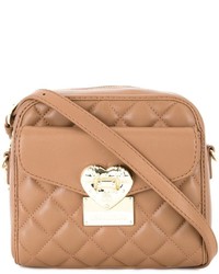 Женская светло-коричневая стеганая сумка от Love Moschino