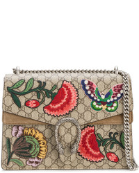 Женская светло-коричневая сумка из плотной ткани от Gucci