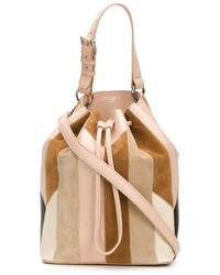 Светло-коричневая сумка-мешок в стиле пэчворк