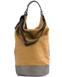 Светло-коричневая сумка-мешок из плотной ткани от Zanellato