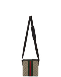 Светло-коричневая сумка почтальона из плотной ткани от Gucci