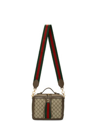 Светло-коричневая сумка через плечо из плотной ткани от Gucci