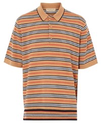 Мужская светло-коричневая футболка-поло в горизонтальную полоску от Burberry