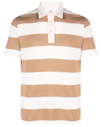 Мужская светло-коричневая футболка-поло в горизонтальную полоску от Eleventy