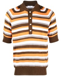 Мужская светло-коричневая футболка-поло в горизонтальную полоску от PT TORINO