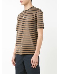 Мужская светло-коричневая футболка-поло в горизонтальную полоску от Lanvin