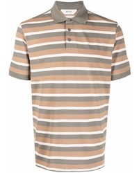 Мужская светло-коричневая футболка-поло в горизонтальную полоску от Z Zegna