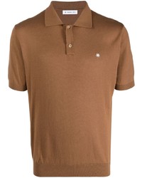 Мужская светло-коричневая футболка-поло с вышивкой от Manuel Ritz