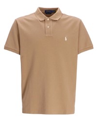 Мужская светло-коричневая футболка-поло с вышивкой от Polo Ralph Lauren