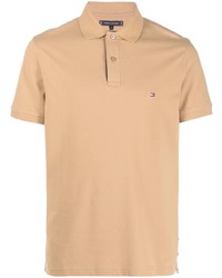 Мужская светло-коричневая футболка-поло с вышивкой от Tommy Hilfiger