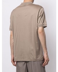 Мужская светло-коричневая футболка-поло с принтом от Emporio Armani