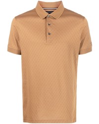 Мужская светло-коричневая футболка-поло с принтом от Tommy Hilfiger