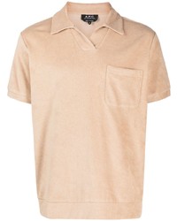 Мужская светло-коричневая футболка-поло от A.P.C.
