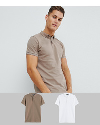 Мужская светло-коричневая футболка-поло от ASOS DESIGN