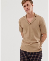 Мужская светло-коричневая футболка-поло от ASOS DESIGN