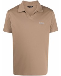 Мужская светло-коричневая футболка-поло от Balmain
