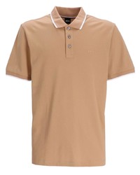Мужская светло-коричневая футболка-поло от BOSS