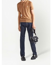 Мужская светло-коричневая футболка-поло от Prada