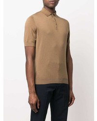 Мужская светло-коричневая футболка-поло от Dell'oglio