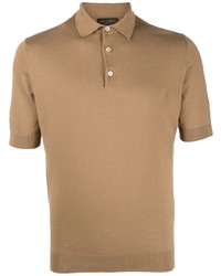 Мужская светло-коричневая футболка-поло от Dell'oglio