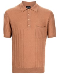 Мужская светло-коричневая футболка-поло от Giorgio Armani
