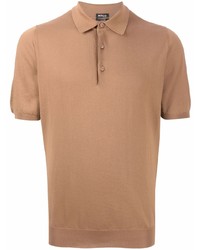 Мужская светло-коричневая футболка-поло от Kiton