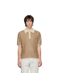 Мужская светло-коричневая футболка-поло от Lemaire