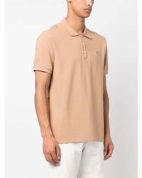 Мужская светло-коричневая футболка-поло от MAISON KITSUNÉ
