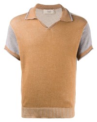 Мужская светло-коричневая футболка-поло от Maison Flaneur