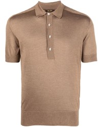 Мужская светло-коричневая футболка-поло от Moorer