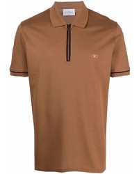 Мужская светло-коричневая футболка-поло от Salvatore Ferragamo