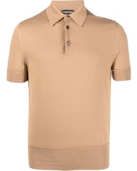 Мужская светло-коричневая футболка-поло от Tom Ford