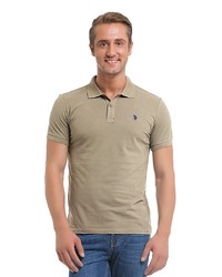 Мужская светло-коричневая футболка-поло от U.S. Polo Assn.