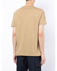 Мужская светло-коричневая футболка с v-образным вырезом с принтом от Armani Exchange