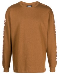 Мужская светло-коричневая футболка с длинным рукавом от Pleasures