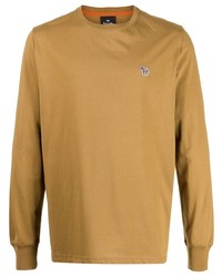 Мужская светло-коричневая футболка с длинным рукавом от PS Paul Smith