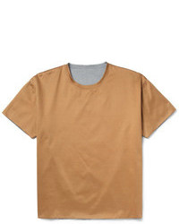 Светло-коричневая футболка с круглым вырезом