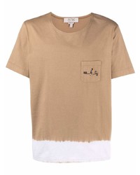 Мужская светло-коричневая футболка с круглым вырезом с принтом тай-дай от Nick Fouquet