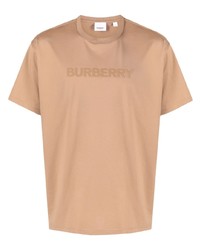 Мужская светло-коричневая футболка с круглым вырезом с принтом от Burberry