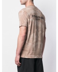 Мужская светло-коричневая футболка с круглым вырезом с принтом от 1017 Alyx 9Sm