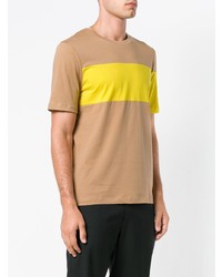 Мужская светло-коричневая футболка с круглым вырезом с принтом от Helmut Lang