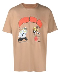 Мужская светло-коричневая футболка с круглым вырезом с принтом от CRENSHAW SKATE CLUB