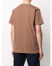 Мужская светло-коричневая футболка с круглым вырезом с принтом от Snow Peak