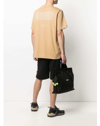 Мужская светло-коричневая футболка с круглым вырезом с принтом от Throwback.