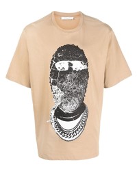Мужская светло-коричневая футболка с круглым вырезом с принтом от Ih Nom Uh Nit